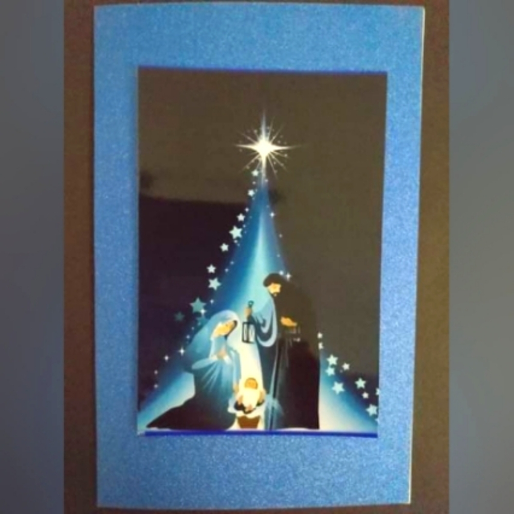(4 diff) Christmas cards, glittery